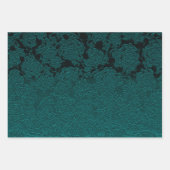 Feuille De Papier Cadeau Découpage de Motif Succulent Turquoise foncé (Devant 2)