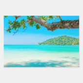 Feuille De Papier Cadeau Découpage de plage tropicale (Devant)