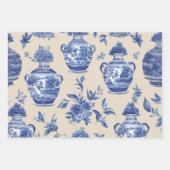 Feuille De Papier Cadeau Découpage de saule bleu Ensemble de trois (Devant 3)