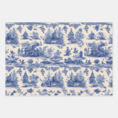 Feuille De Papier Cadeau Découpage de saule bleu Ensemble de trois (Devant 2)