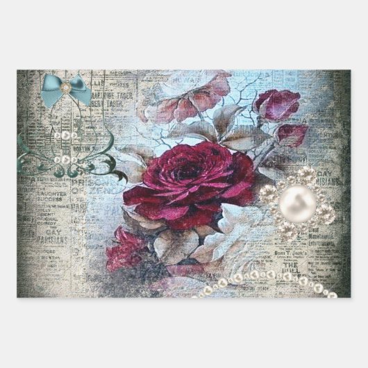 Feuille De Papier Cadeau Découpage de variétés victorienne éphémère (Devant)