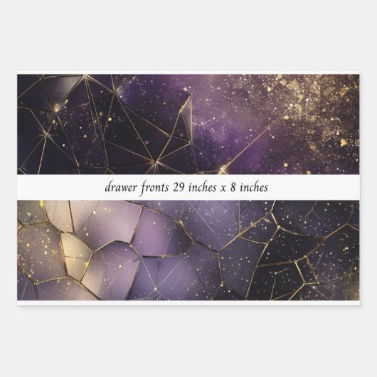 Feuille De Papier Cadeau Decoupage Drawer Fronts 29x8 Geometric Cosmic (Devant)
