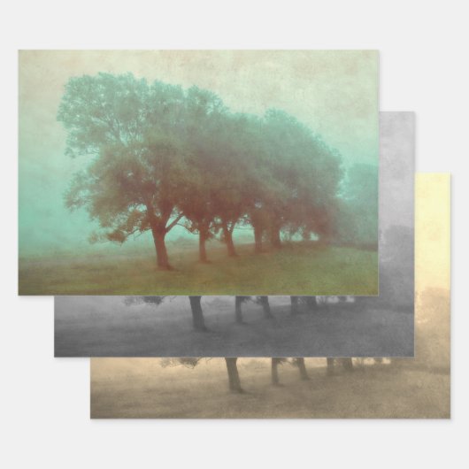 Feuille De Papier Cadeau Découpage du paysage de la texture Turquoise Vinta (Lot)