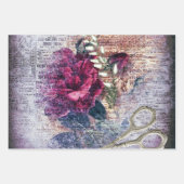 Feuille De Papier Cadeau Découpage Ephéméraire Variété Vintage (Devant)