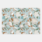 Feuille De Papier Cadeau Découpage Floral Magnolias (Devant 2)