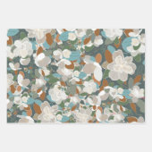 Feuille De Papier Cadeau Découpage Floral Magnolias (Devant)