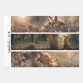 Feuille De Papier Cadeau Decoupage Fox Forest Scenes Handsaw Panels  (Devant 3)