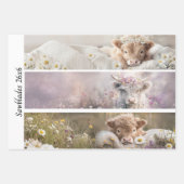 Feuille De Papier Cadeau Decoupage Highland Calf Florals Handsaw Designs  (Devant)