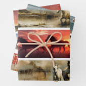 Feuille De Papier Cadeau Decoupage Horses Handsaw & Sign Designs  (En situation)