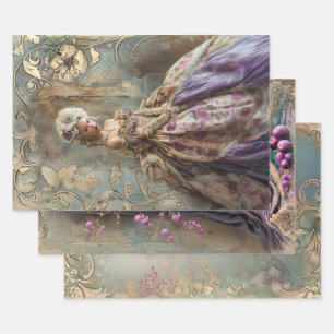 Feuille De Papier Cadeau Découpage lourd baroque vintage
