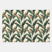 Feuille De Papier Cadeau Découpage Motif botanique Oiseau du Paradis (Devant)