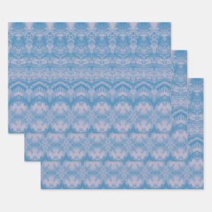 Feuille De Papier Cadeau Découpage Motif vintage Antique Blue Pastel