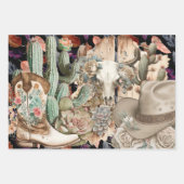 Feuille De Papier Cadeau Découpage occidental - bottes de cow-boy crâne cac (Devant)