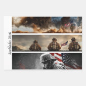 Feuille De Papier Cadeau Decoupage Proud Firefighters American Flag  (Devant)