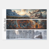 Feuille De Papier Cadeau Decoupage Seasonal Trains 26x26 for Handsaws (Devant)