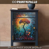 Feuille De Papier Cadeau Decoupage - Tiled ceramic dreamlike tree - 