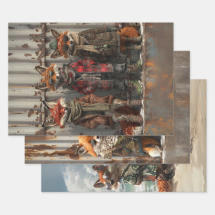 Feuille De Papier Cadeau Découpage Whimsical Mischievous Bretz FoxBrothers