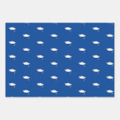 Feuille De Papier Cadeau Deep Blue and White Graduation Félicitations (Devant 2)