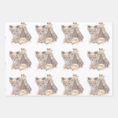 Feuille De Papier Cadeau Deer et Tent Cute Extérieur (Devant 2)