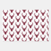 Feuille De Papier Cadeau Deer Plaid Dark Red Burgundy (Devant 3)