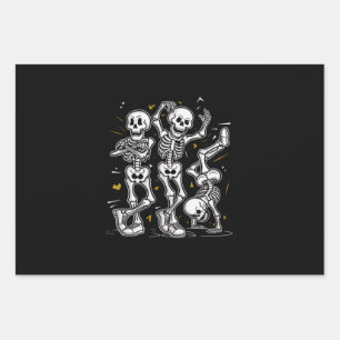 Feuille De Papier Cadeau Défi de danse des squelettes dansants Halloween