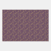 Feuille De Papier Cadeau Défilement doré et royal pourpre (Devant 3)