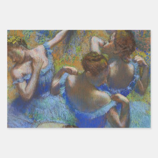 Feuille De Papier Cadeau Degas Blue Dancers Pastel Fine Art Masterpiece (Devant 2)