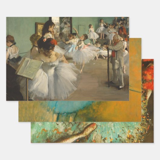 Feuille De Papier Cadeau Degas Dance Class Ballet Dancers Ballerina Art (Lot)
