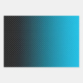 Feuille De Papier Cadeau dégradé bleu avec petits pois (Devant)