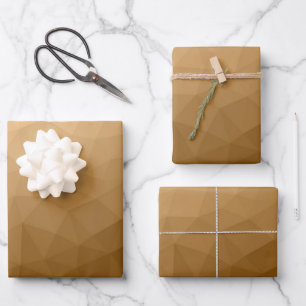 Feuille De Papier Cadeau Dégradé brun motif en maille géométrique Triangle