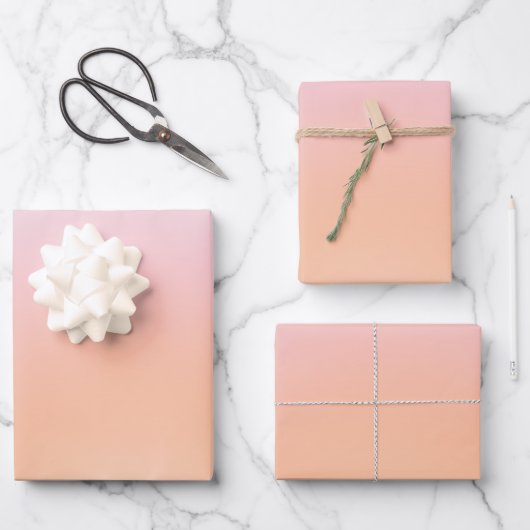 Feuille De Papier Cadeau Dégradé Fuzz Peach (Recto)