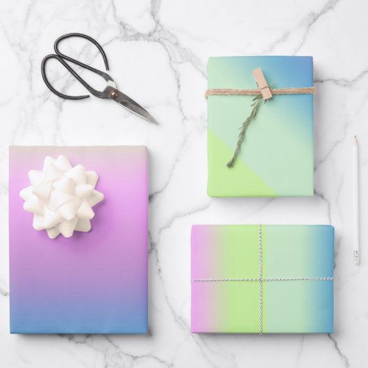 Feuille De Papier Cadeau Dégradé lumineux. (Recto)