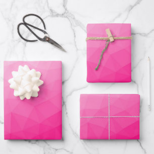 Feuille De Papier Cadeau Dégradé rose chaud Motif en maille géométrique