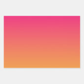 Feuille De Papier Cadeau dégradé rose et orange (Devant 3)
