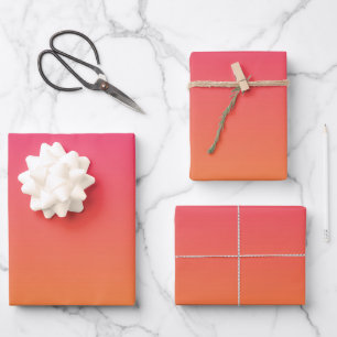 Feuille De Papier Cadeau dégradé rose et orange
