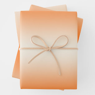 Feuille De Papier Cadeau Dégradé Tendance & Élégant Orange & Crème