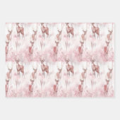 Feuille De Papier Cadeau Délicat cerf sur l'écharpe de Noël (Devant)