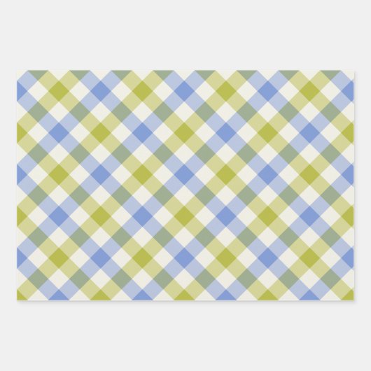 Feuille De Papier Cadeau Delphinium Gingham (Devant)