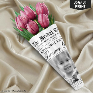 Feuille De Papier Cadeau Demande Fleuriste Amusante Bouquet de Fleurs en Pa