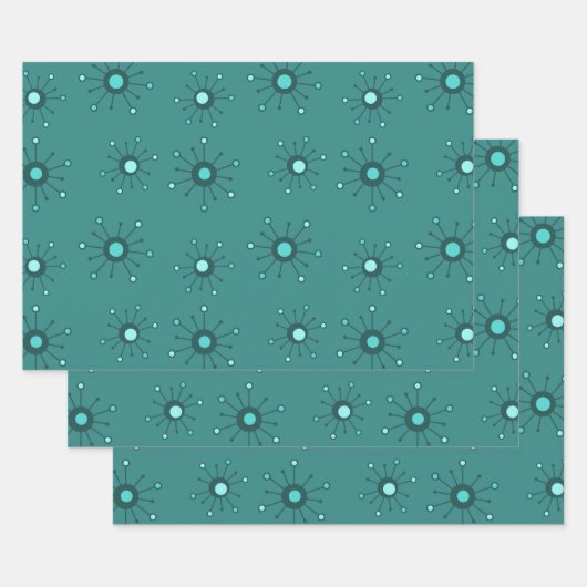 Feuille De Papier Cadeau Démarrage atomique Turquoise (Lot)