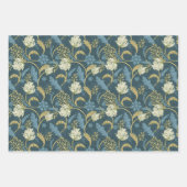 Feuille De Papier Cadeau Demon floral bleu et vert du parc Morris (Devant)