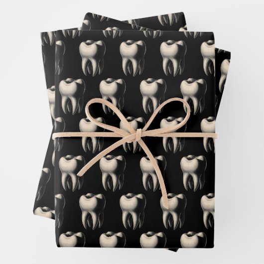 Feuille De Papier Cadeau Dent et Dentaire (En situation)