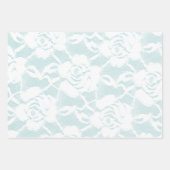 Feuille De Papier Cadeau Dentelle blanche rose de menthe (Devant 3)