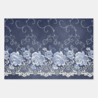 Dentelle bleue et blanche de la marine