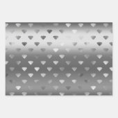 Feuille De Papier Cadeau Dentelle florale d'argent romantique (Devant 3)