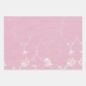 Feuille De Papier Cadeau Dentelle florale rose (Devant 3)
