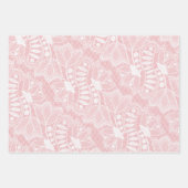 Feuille De Papier Cadeau Dentelle florale rose rouge (Devant)