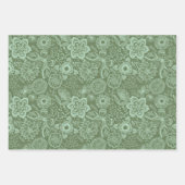 Feuille De Papier Cadeau Dentelle florale vert-menthe trois couleurs arrièr (Devant 2)