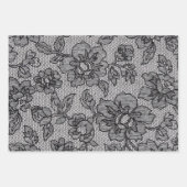Feuille De Papier Cadeau Dentelle noire 1 (Devant)