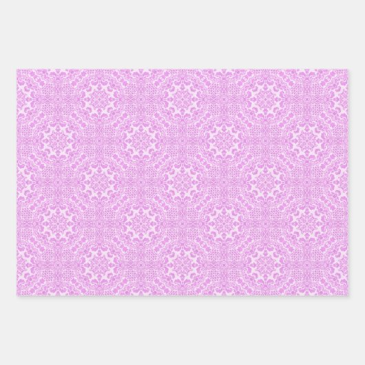Feuille De Papier Cadeau Dentelle rose (Devant)